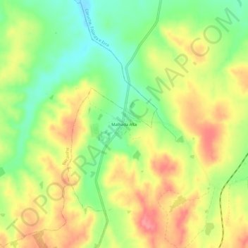 Malhada Alta topographic map, elevation, terrain