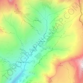 Les Mottets topographic map, elevation, terrain