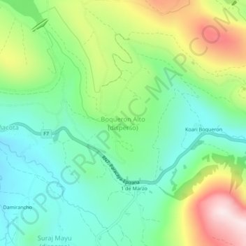 Boqueron Alto (disperso) topographic map, elevation, terrain
