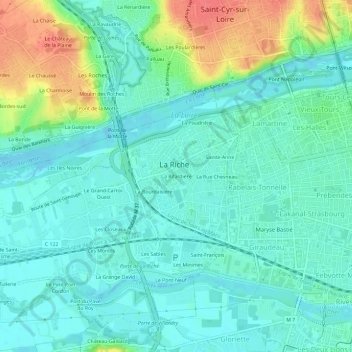 La Rifardière topographic map, elevation, terrain