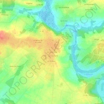 Les Fourneaux topographic map, elevation, terrain