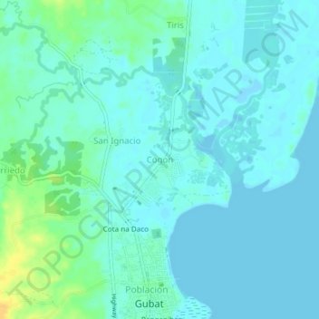 Cogon topographic map, elevation, terrain