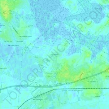 La Taillée topographic map, elevation, terrain
