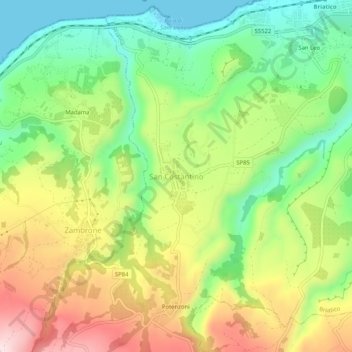 San Costantino topographic map, elevation, terrain