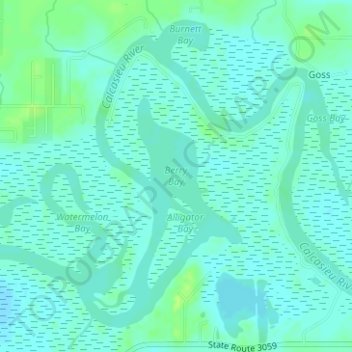 Berry Bay topographic map, elevation, terrain