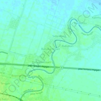 Babakanlosari Lor topographic map, elevation, terrain