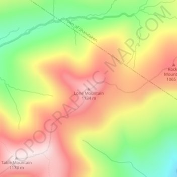 Lone Mountain topographic map, elevation, terrain