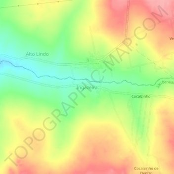 Ingazeira topographic map, elevation, terrain