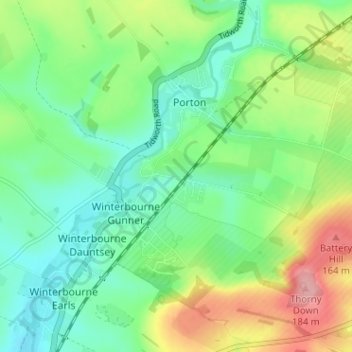 Gomeldon topographic map, elevation, terrain