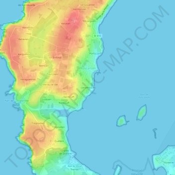Lanvernazal topographic map, elevation, terrain