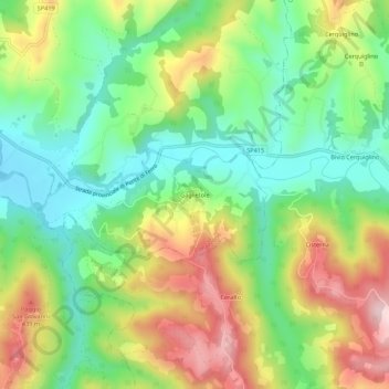Gaglietole topographic map, elevation, terrain