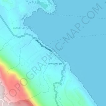 Tomok topographic map, elevation, terrain