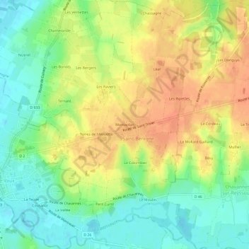 Montaplan topographic map, elevation, terrain