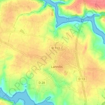 Croix Rouge topographic map, elevation, terrain