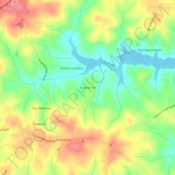 Greenbriar topographic map, elevation, terrain