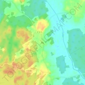 Ås topographic map, elevation, terrain