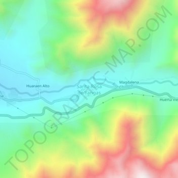 Santa Rosa de Yangas topographic map, elevation, terrain