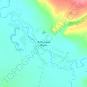 Яблоновый Овраг topographic map, elevation, terrain