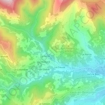 Rochemure topographic map, elevation, terrain
