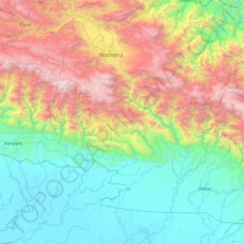 Distrik Amuma topographic map, elevation, terrain