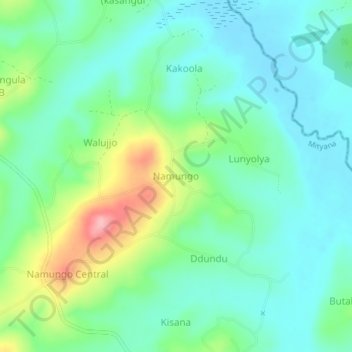Namungo topographic map, elevation, terrain