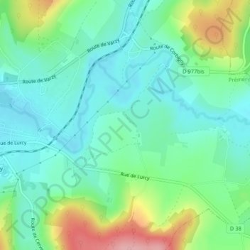 Clouseau topographic map, elevation, terrain