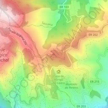 Poiso topographic map, elevation, terrain
