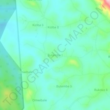 Butemba I topographic map, elevation, terrain
