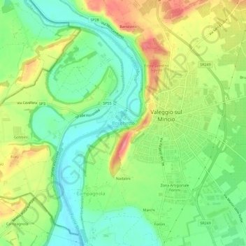 Borghetto topographic map, elevation, terrain