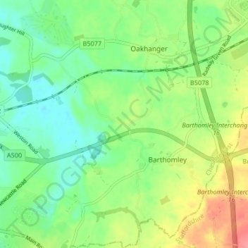 Smith's Green topographic map, elevation, terrain