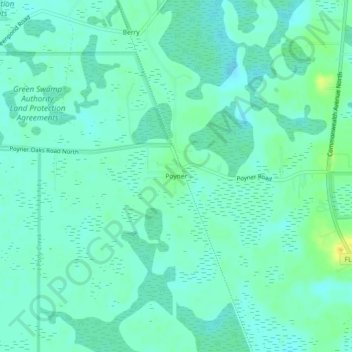 Poyner topographic map, elevation, terrain