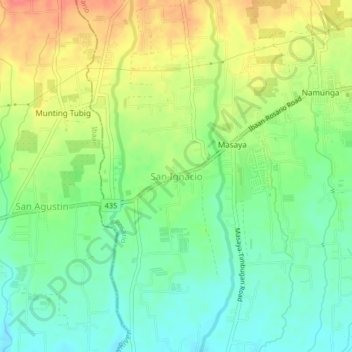 San Ignacio topographic map, elevation, terrain
