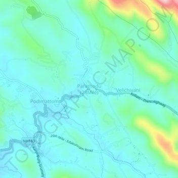 Parathodu (28Mile) topographic map, elevation, terrain