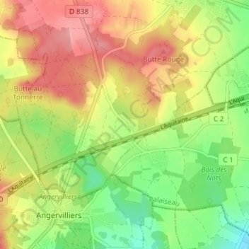 Bois d'Ardeau topographic map, elevation, terrain
