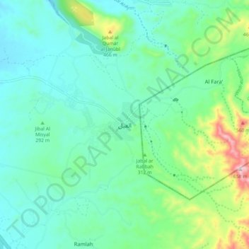 Al Ghail topographic map, elevation, terrain