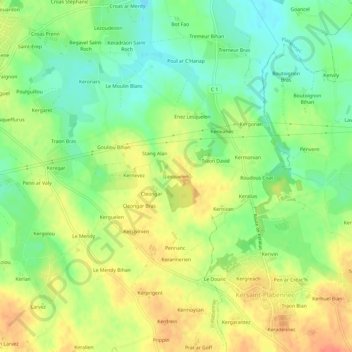 Lesquelen topographic map, elevation, terrain