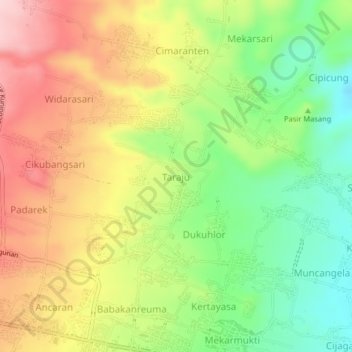 Taraju topographic map, elevation, terrain
