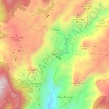 Soria topographic map, elevation, terrain