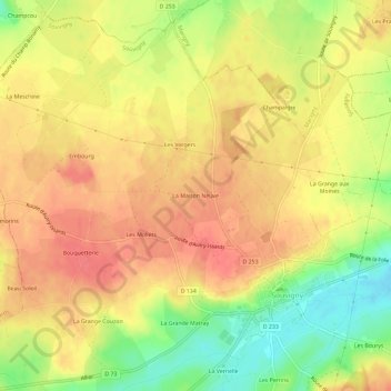 La Maison Neuve topographic map, elevation, terrain