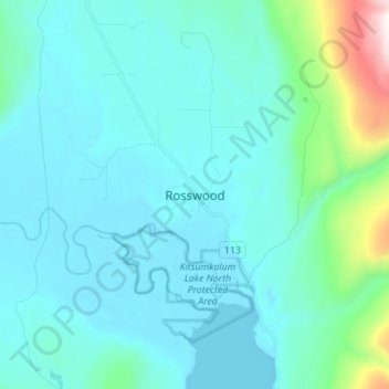 Rosswood topographic map, elevation, terrain