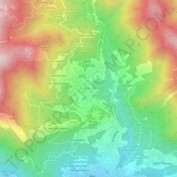 Borgata Bugnone topographic map, elevation, terrain