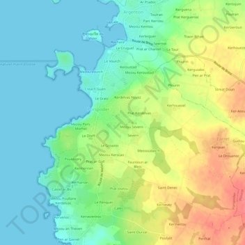Spernoc topographic map, elevation, terrain