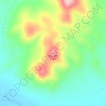 Coyote Hills topographic map, elevation, terrain