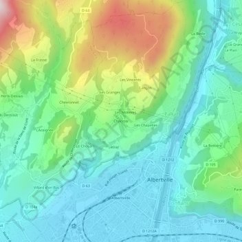 Chacroix topographic map, elevation, terrain