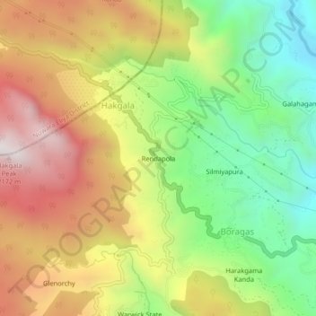 Rendapola topographic map, elevation, terrain