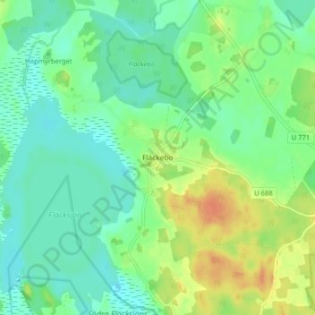 Fläckebo topographic map, elevation, terrain