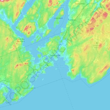 Saint John topographic map, elevation, terrain