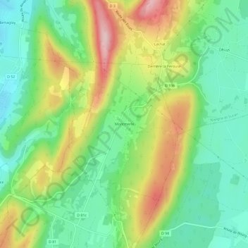 Montmerle topographic map, elevation, terrain