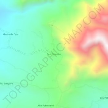 San Cristobal topographic map, elevation, terrain
