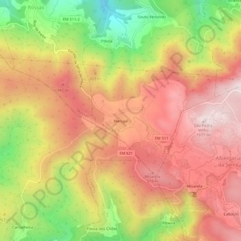 Merujal topographic map, elevation, terrain